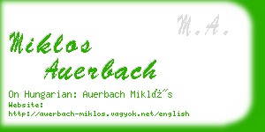 miklos auerbach business card